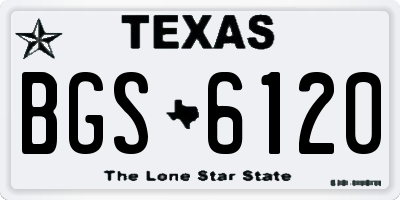 TX license plate BGS6120