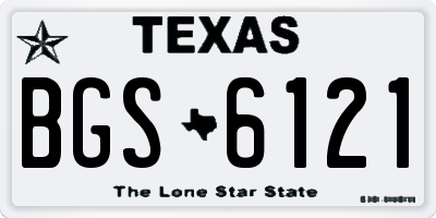 TX license plate BGS6121