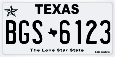 TX license plate BGS6123