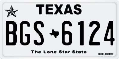 TX license plate BGS6124
