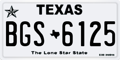 TX license plate BGS6125