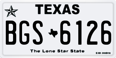 TX license plate BGS6126