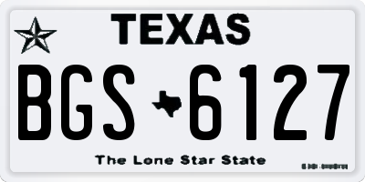 TX license plate BGS6127