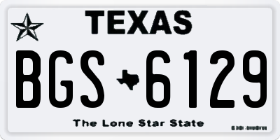 TX license plate BGS6129