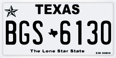 TX license plate BGS6130