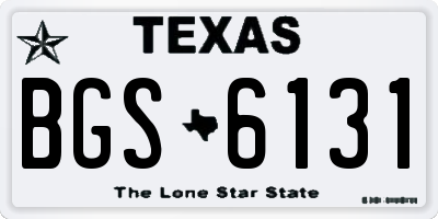 TX license plate BGS6131