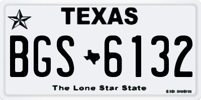 TX license plate BGS6132