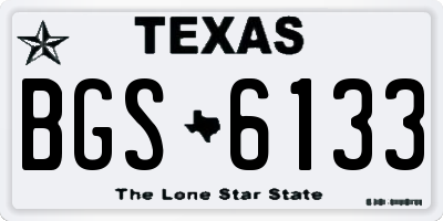 TX license plate BGS6133
