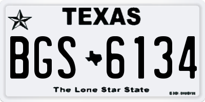 TX license plate BGS6134