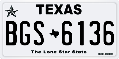 TX license plate BGS6136