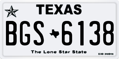 TX license plate BGS6138