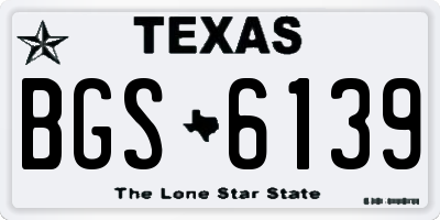 TX license plate BGS6139