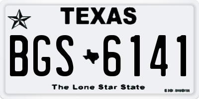 TX license plate BGS6141