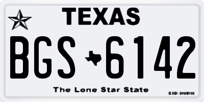 TX license plate BGS6142