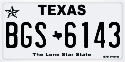 TX license plate BGS6143