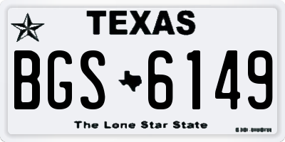 TX license plate BGS6149