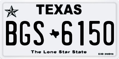 TX license plate BGS6150