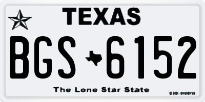 TX license plate BGS6152