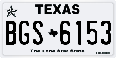 TX license plate BGS6153