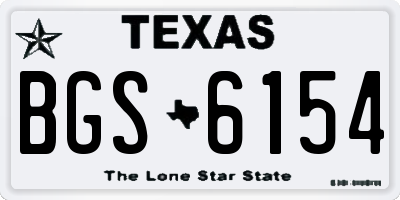 TX license plate BGS6154