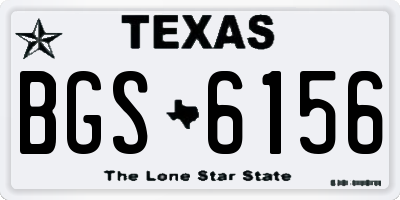 TX license plate BGS6156