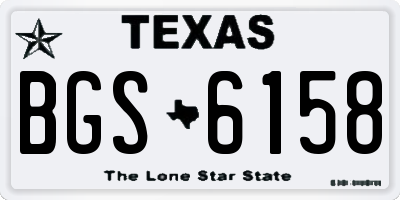 TX license plate BGS6158