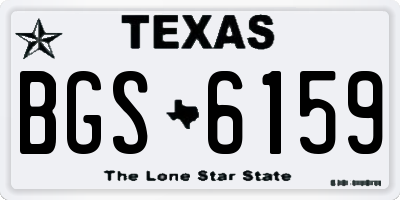 TX license plate BGS6159