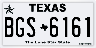 TX license plate BGS6161
