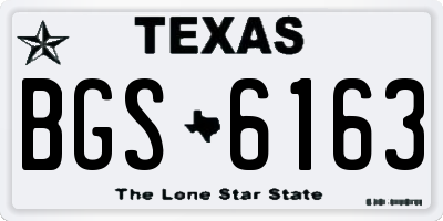 TX license plate BGS6163