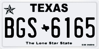 TX license plate BGS6165