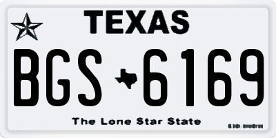 TX license plate BGS6169