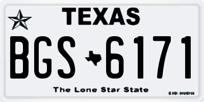 TX license plate BGS6171