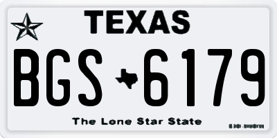 TX license plate BGS6179