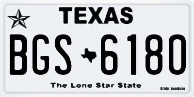 TX license plate BGS6180