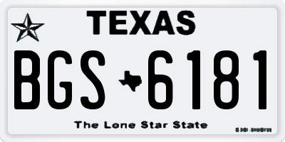 TX license plate BGS6181