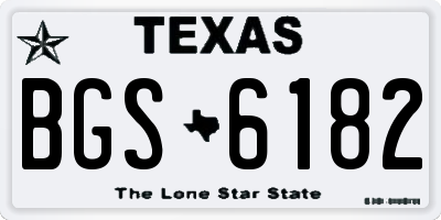 TX license plate BGS6182