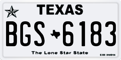 TX license plate BGS6183