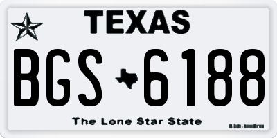 TX license plate BGS6188