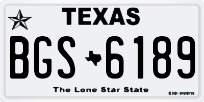 TX license plate BGS6189