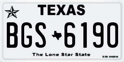 TX license plate BGS6190