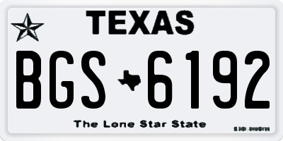 TX license plate BGS6192