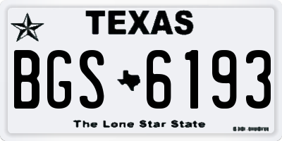 TX license plate BGS6193