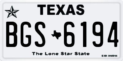 TX license plate BGS6194