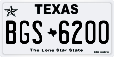 TX license plate BGS6200