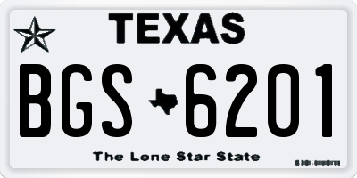 TX license plate BGS6201
