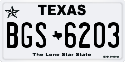 TX license plate BGS6203