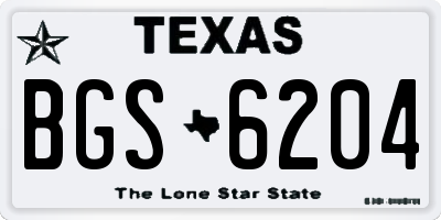 TX license plate BGS6204