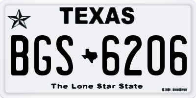 TX license plate BGS6206