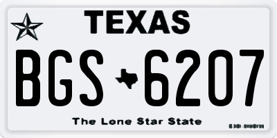 TX license plate BGS6207