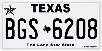 TX license plate BGS6208